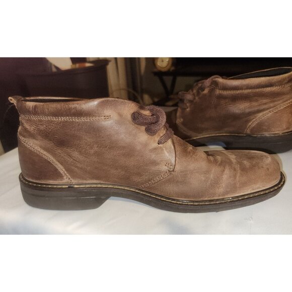 Ecco Mens Distressed Leather Ankle Boots Size 47 With Waterproof Technology - Picture 1 of 16